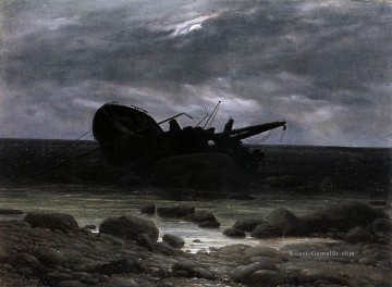  friedrich malerei - Wrack im Mondlicht Boot Caspar David Friedrich romantischen